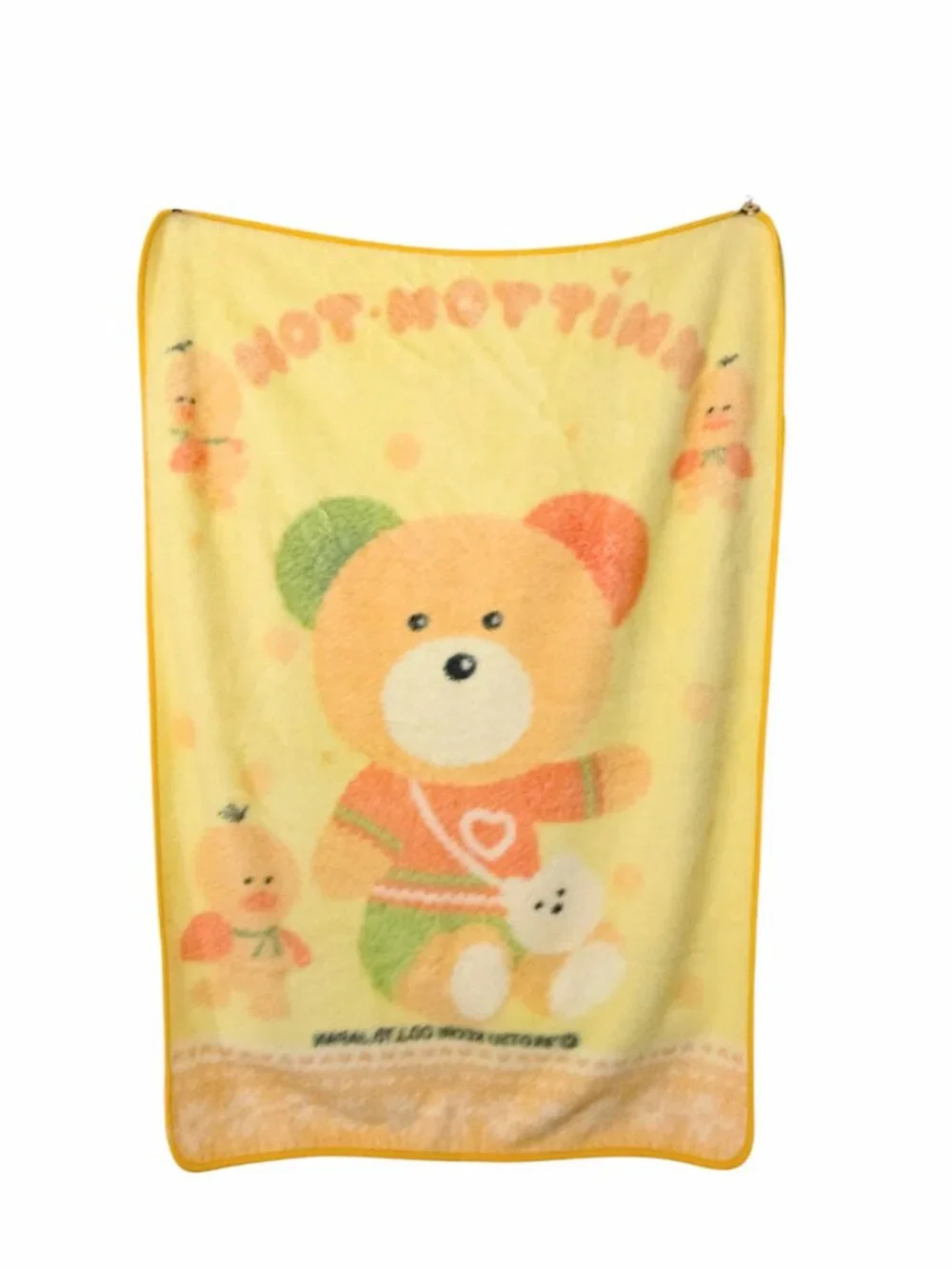 Vintage 1999 Otsu Keori Iroiro Benri Knitton Ton Bear Chick Blanket 37
